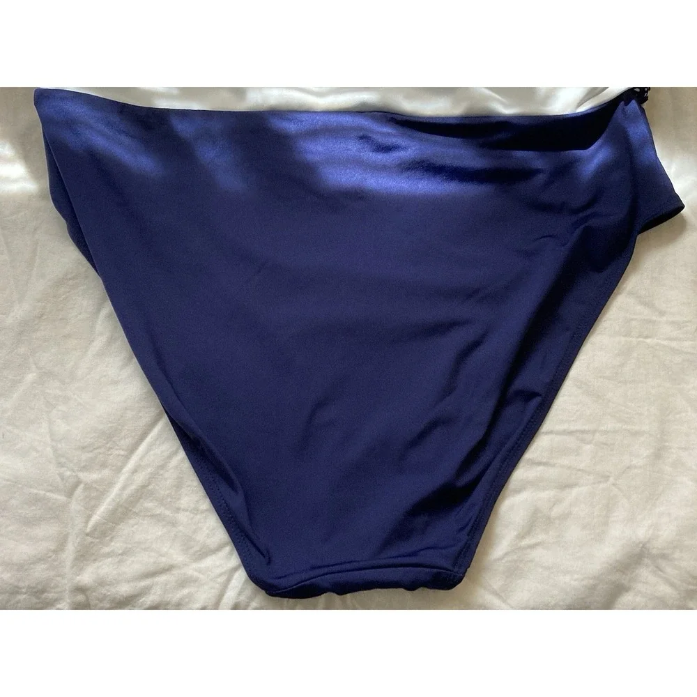 Panache Bikini Swim Bottom Crochet Skirted Blue Size Large‎ Summer Boho Festival